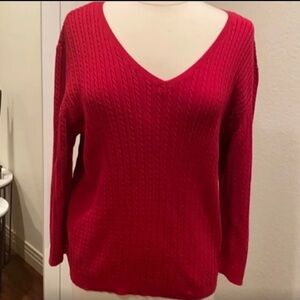 Vintage Y2K Ralph Lauren red cable knit sweater XL